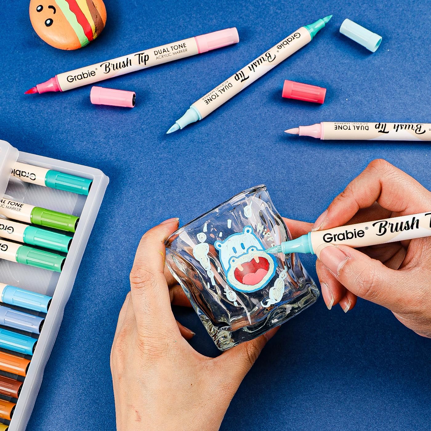 Grabie 72色 アクリルペイントマーカー ソフトブラシチップ アクリル