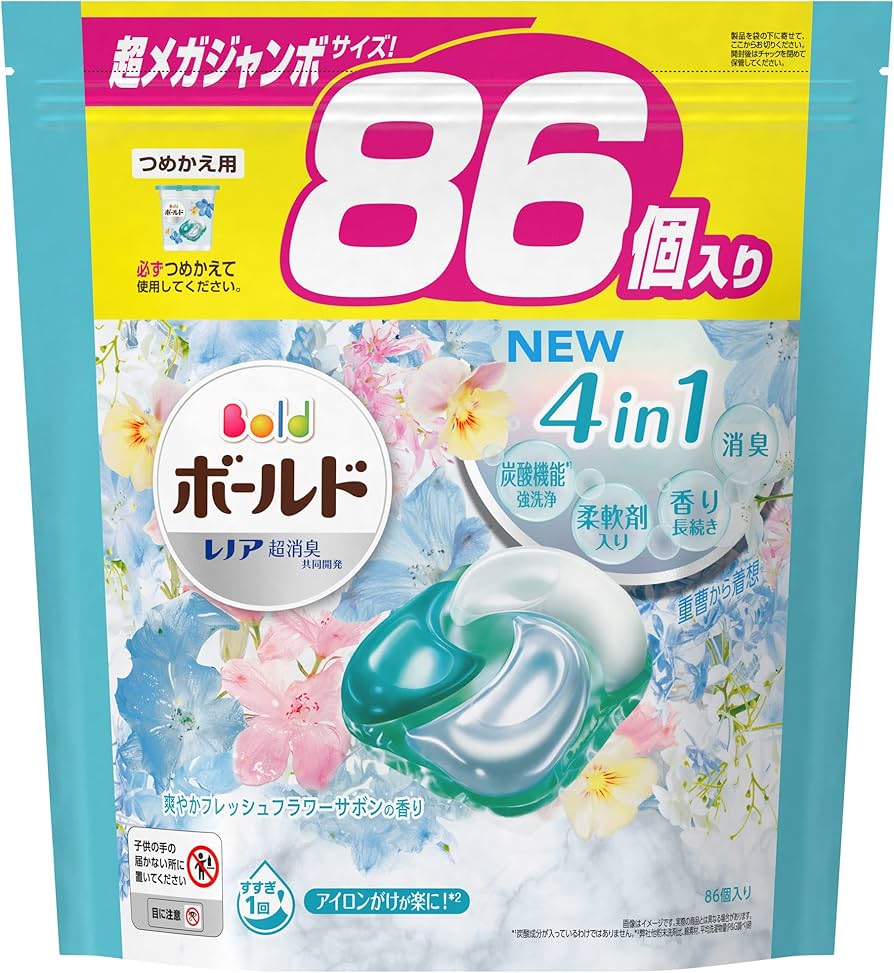 Amazon | ボールド 洗濯洗剤 ジェルボール4D フレッシュフラワーサボン