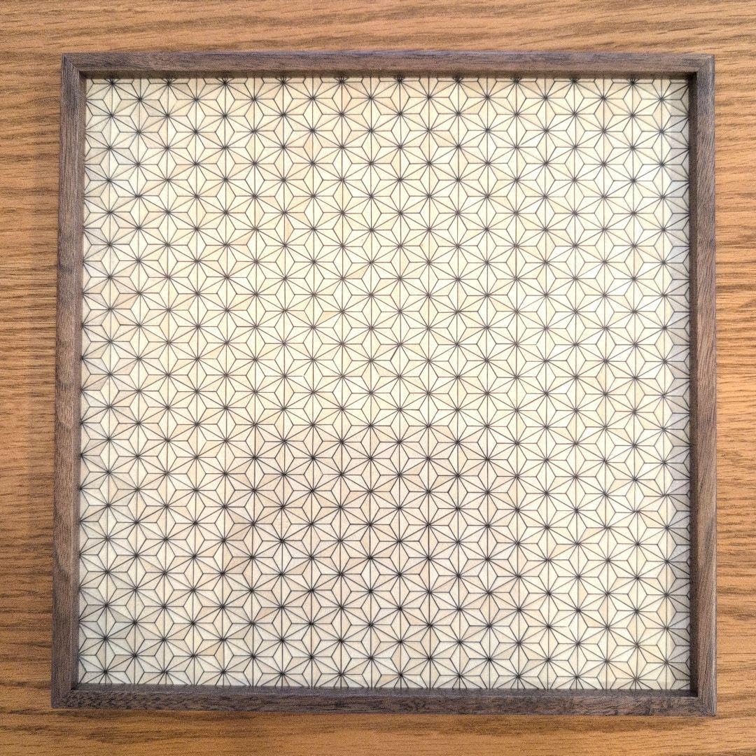 寄木細工 丸盆 浅皿 菓子器 寄木細工 丸盆 浅皿 菓子器 X120319465