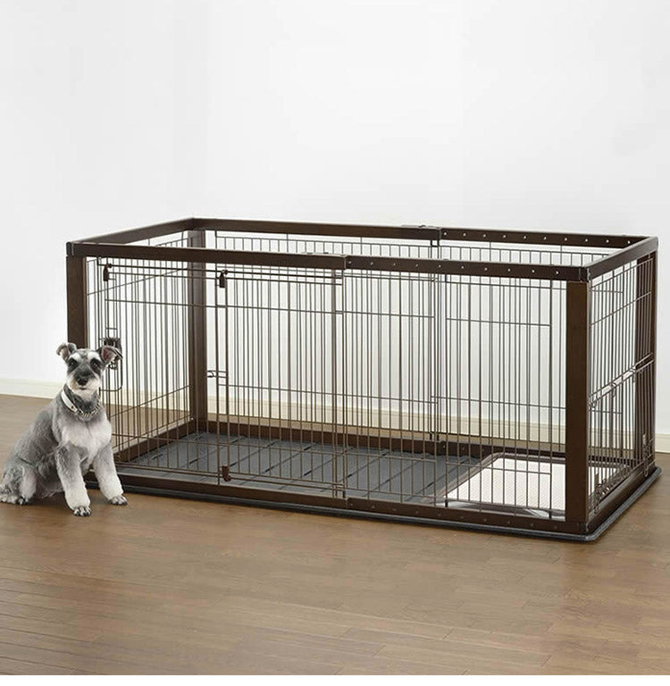 ペットサークル ケージ本体 屋根付き 木目調 犬小屋 ペットゲージ 木製