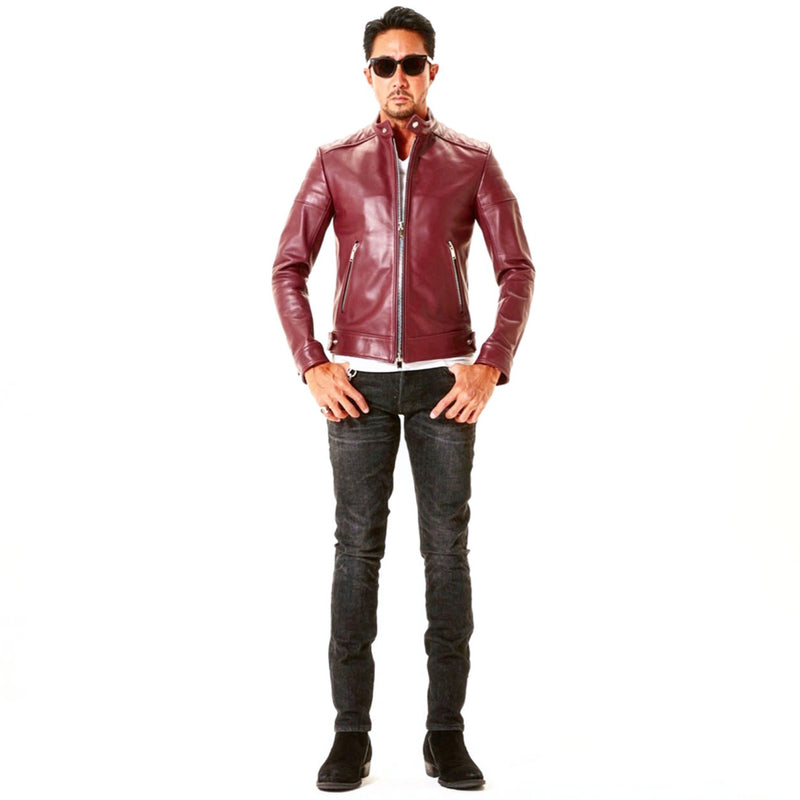 Fixer F2 シングルライダース カウレザー バーガンディ