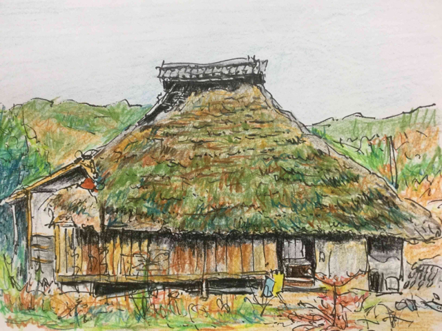 楽天市場】かやぶき屋根の通販 畠山錦成 日本画 風景画 茅葺