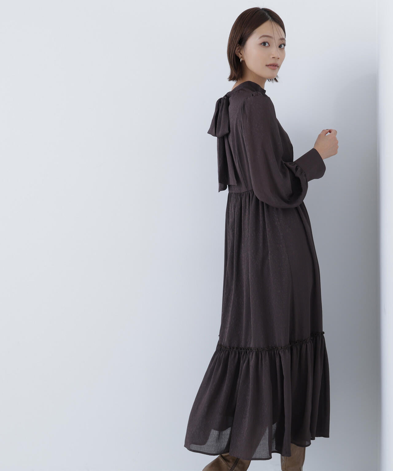 バックリボンジャガードワンピース | NATURAL BEAUTY BASIC