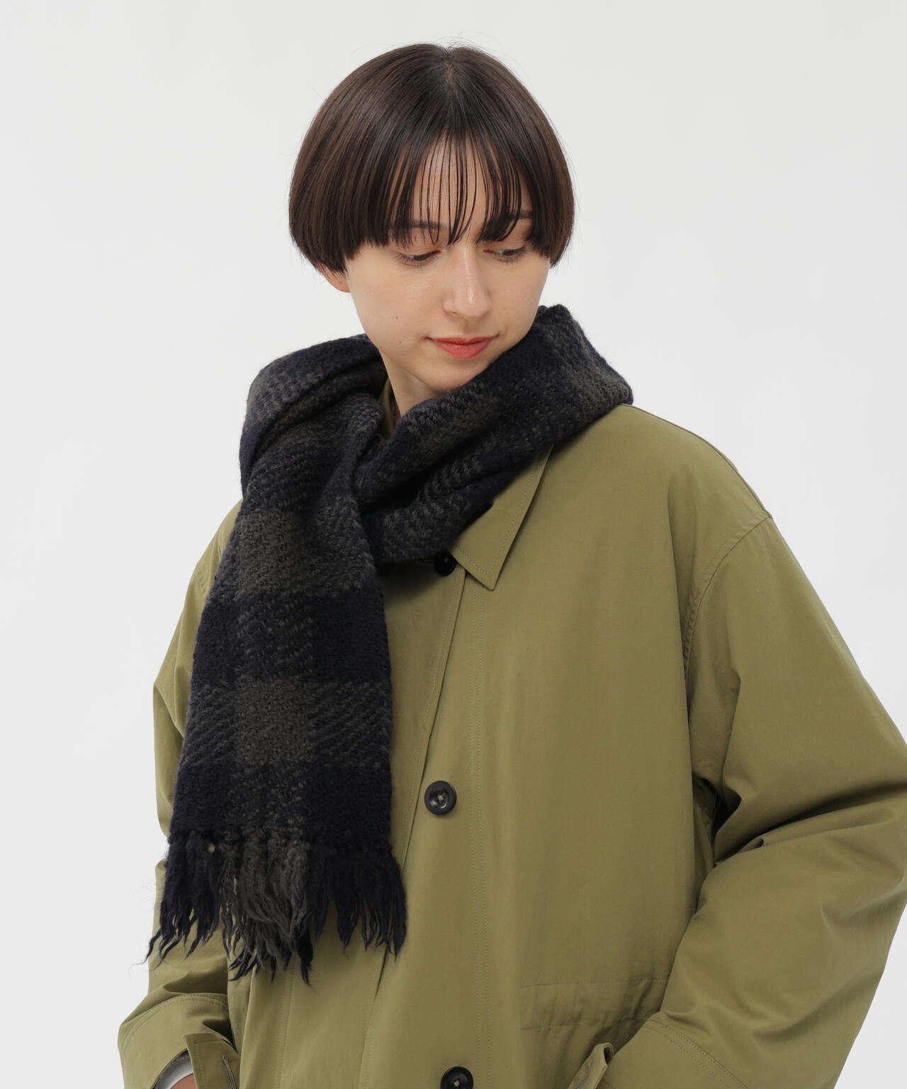 CHUNKY WOOL CHECK SCARF | MARGARET HOWELL（マーガレット・ハウエル