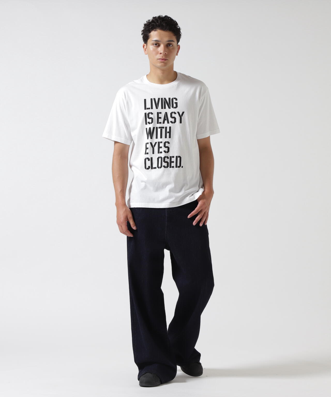 マインデニムEye Print Crewneck T-SH Lサイズホワイト