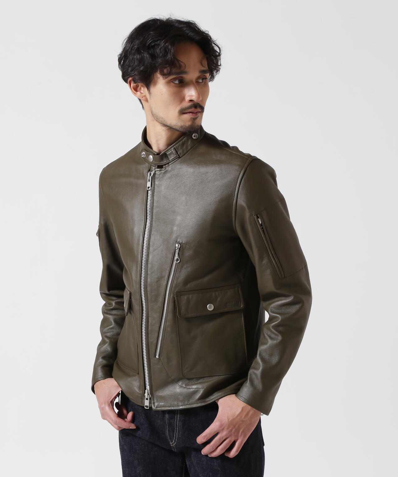 LEATHER MILITARY RIDERS JACKET/レザー ミリタリー ライダース