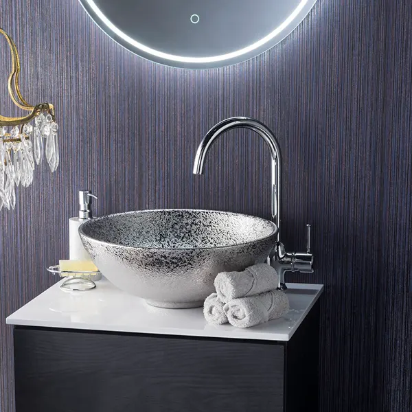 洗面ボウル メタリック-02 B082 水栓・排水トラップ・排水金具4点