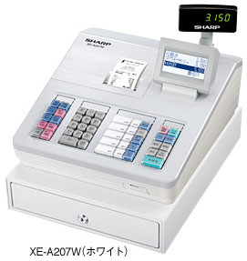 SHARP 電子レジスター XE-A207WーW 動作確認済／鍵付き／印字OK