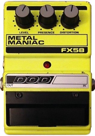 レア】DOD FX58 L MANIAC DOD FX58 Metal Maniac - Pedal on ModularGrid
