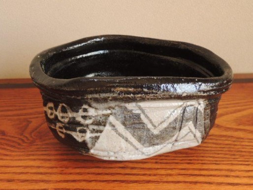 茶道具 茶碗 黒織部 喜宝茜 黒茶碗 岩ケ根窯 瀧口喜平爾