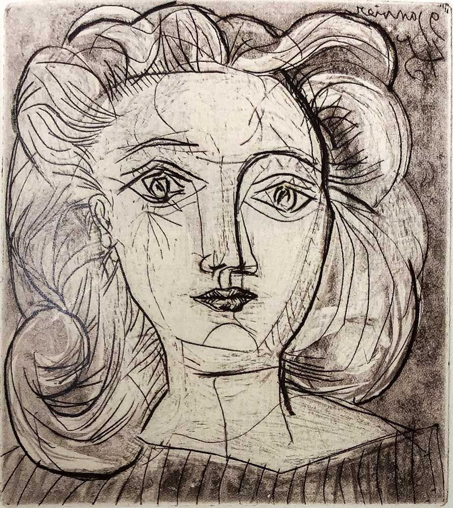 ピカソのスペイン戯曲の中のエッチングの版画紙へのコピー、オリジナル