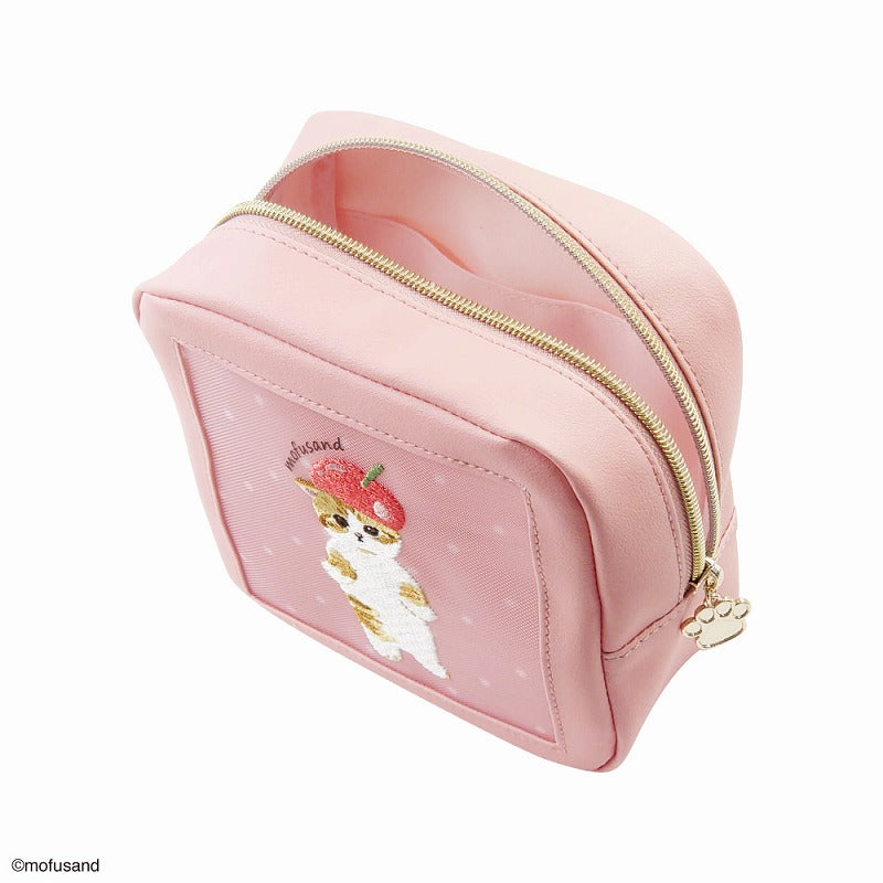 モモンガハウス（猫柄・ピンク）ボアピンク ポーチ 2000円 モモンガ