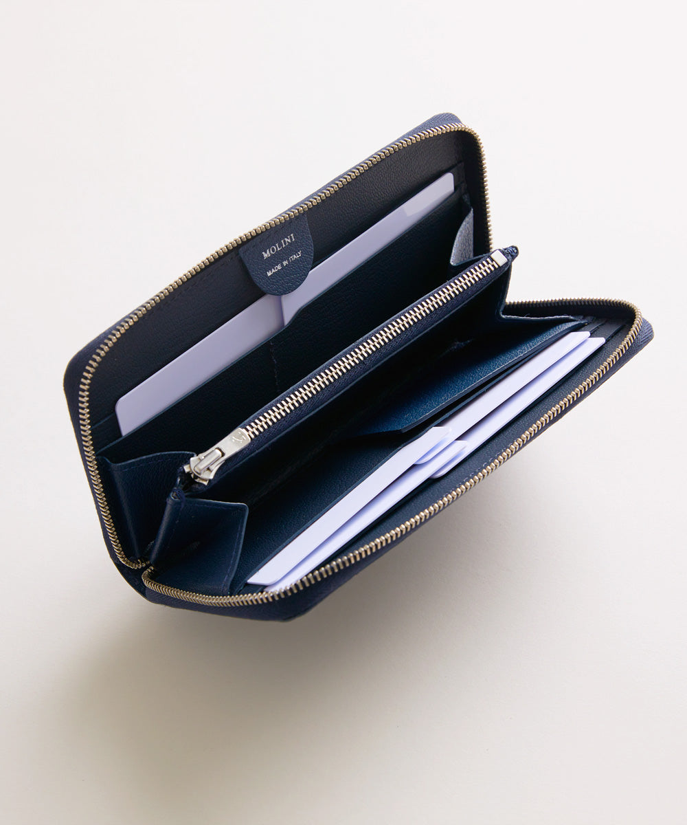 Mini Round Zip Long Wallet - Navy – MOLINI（モリニ）オフィシャル