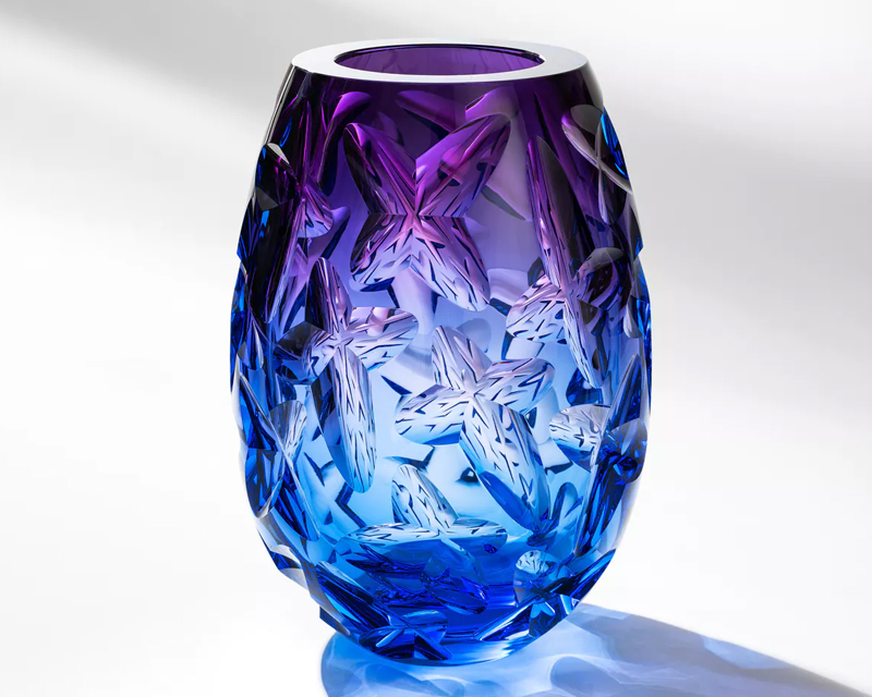 Moser モーゼル クリスタルガラス 置物 紫 パープル Moser モーゼル