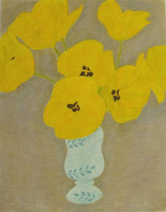 花の絵画をリトグラフの版画で制作したピエール・ボンコンパンの花の絵