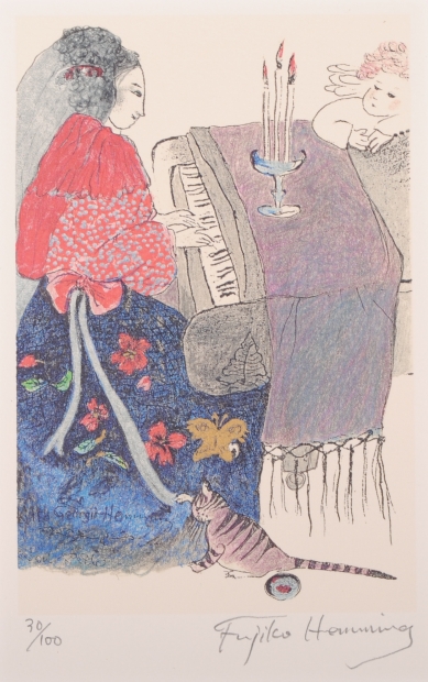 フジ子・ヘミング 「スウェーデンの女」 絵画 シルクスクリーン 作品