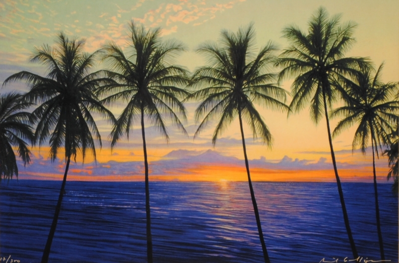 絵画デイビッド・ガエーゴスヒロベイガーデンシルクスクリーン海