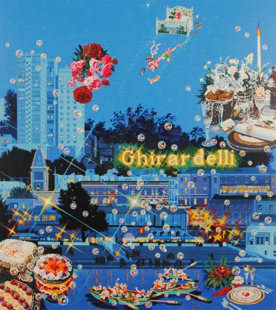 ヒロ・ヤマガタがシルクスクリーンの版画で制作したインテリアの絵画