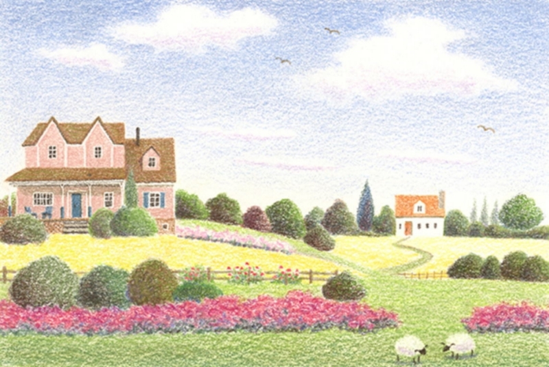 インテリアの絵画をジークレーの版画で制作した渡辺美香子のインテリア