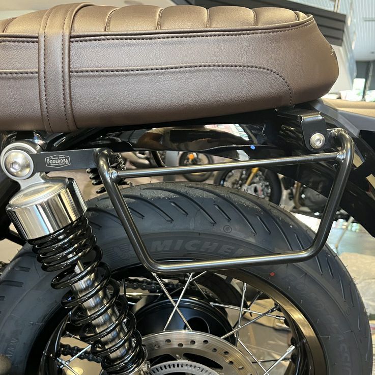 トライアンフ純正 ブラウンレザートップ/ファブリックブラックサイド