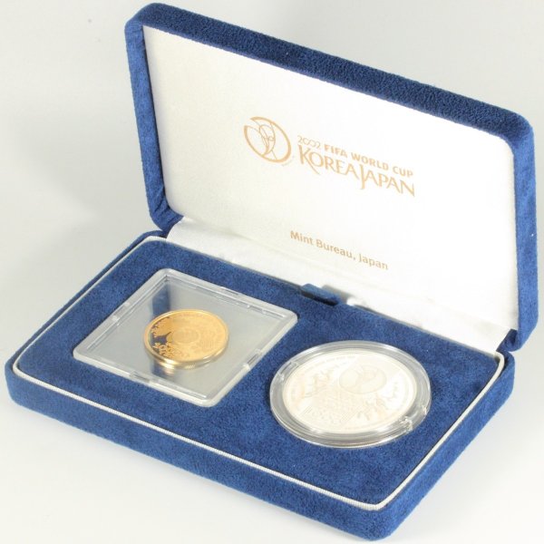 2002FIFAワールドカップ 記念貨幣 1万円金貨幣・千円銀貨幣プルーフ