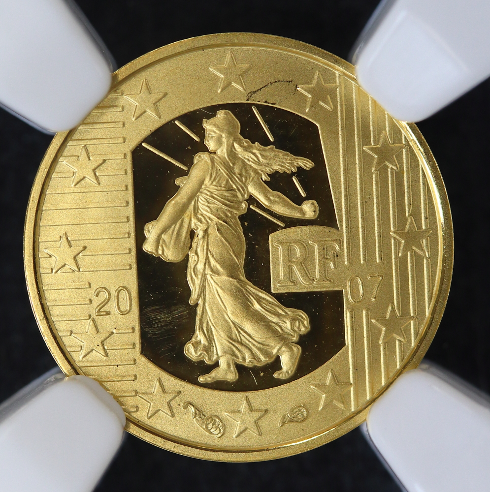 フランス金貨2007 5ユーロ ユーロ 5周年 NGC PF67ultraCAMEO