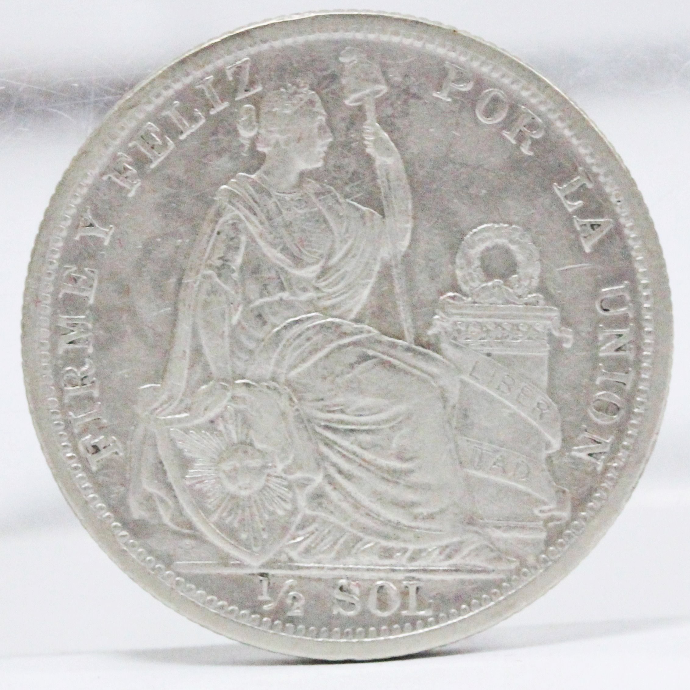 ペルー 1907年 1/2SOL 銀貨 F | ミスターコインズ
