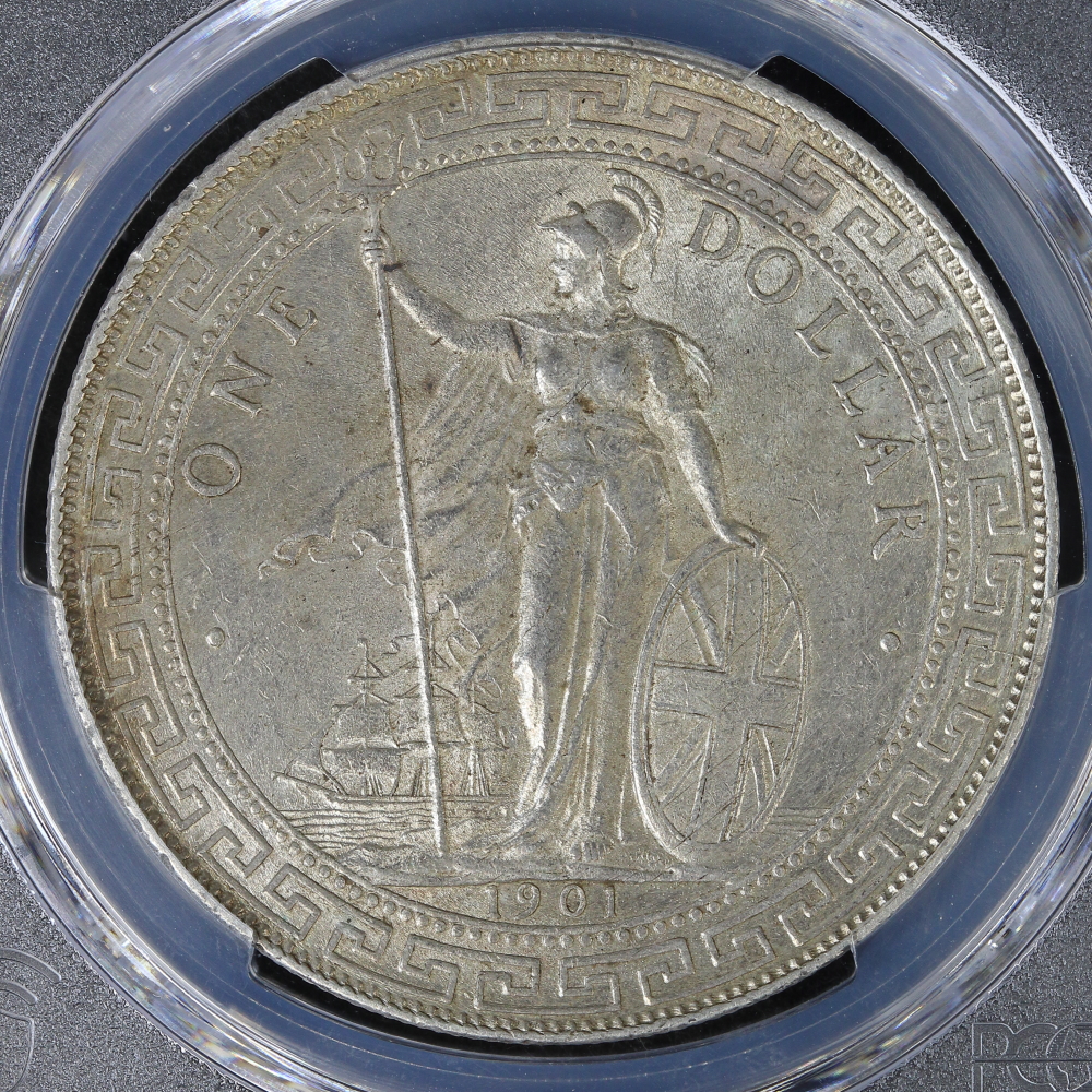 1901-C年イギリス ブリタニア立像貿易銀 壹圓銀貨 トーン❗️PCGS認証