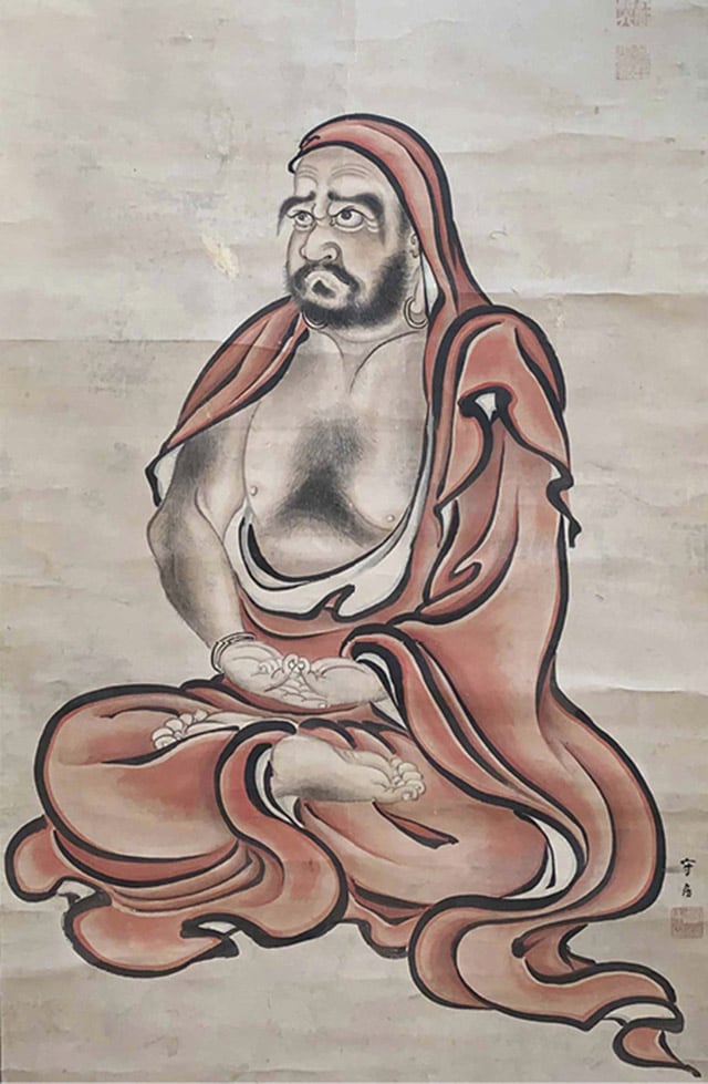 達磨図稲葉心田管長掛け軸だるま