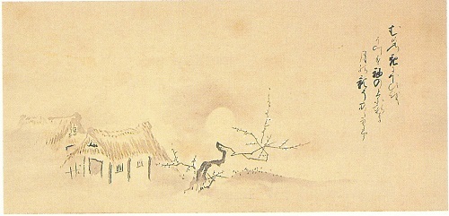 狩野常信画、軸、41.91センチ、共箱、『茅野』古画、名家の蔵出し