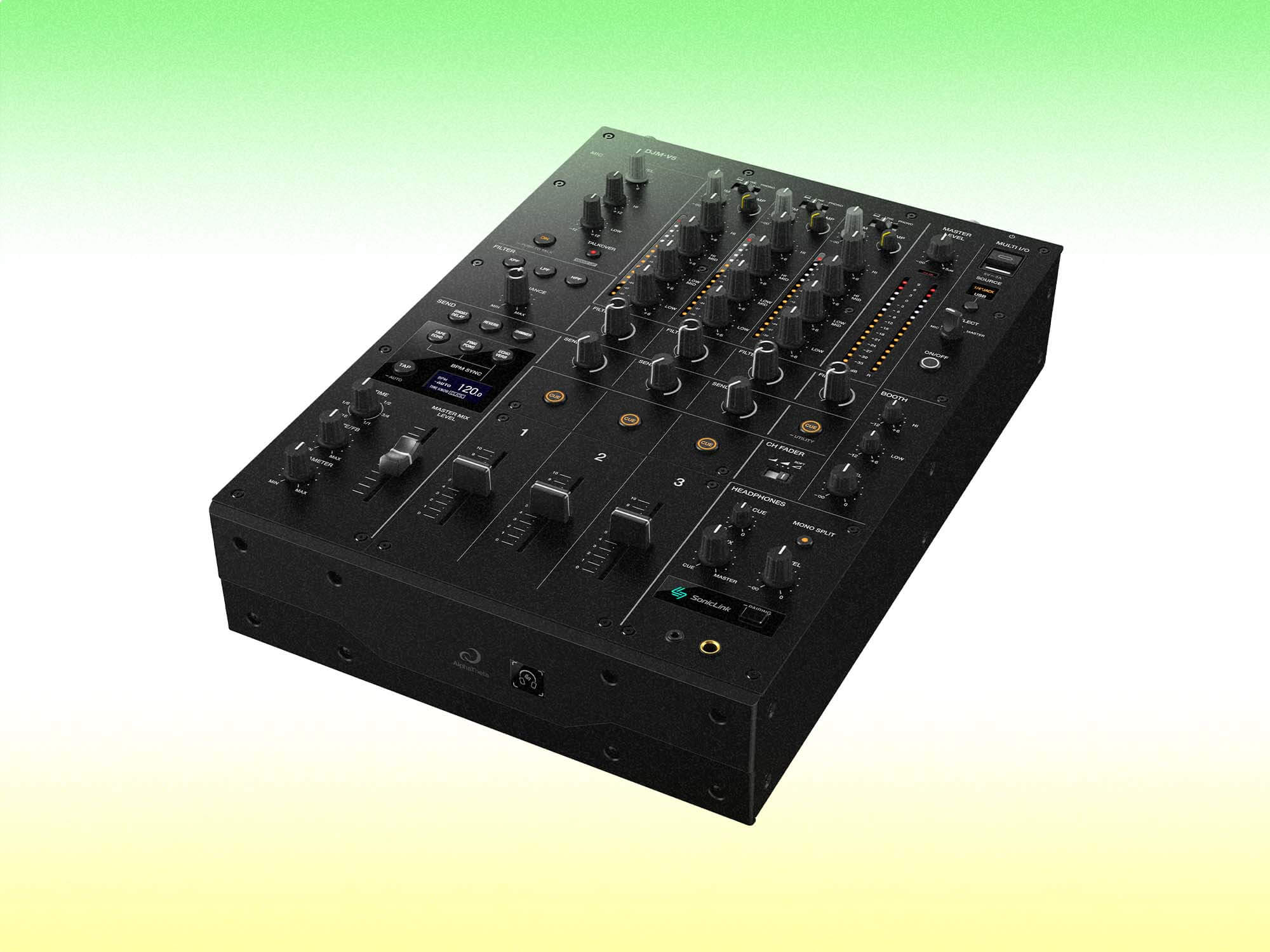 AlphaTheta's new mixer condenses the DJM-V10 into a 30% smaller unit