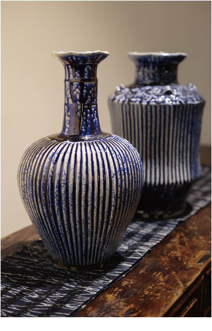 益子焼明石庄作鉄釉面取花瓶濱田庄司の弟子花瓶民藝民芸花器国展作家