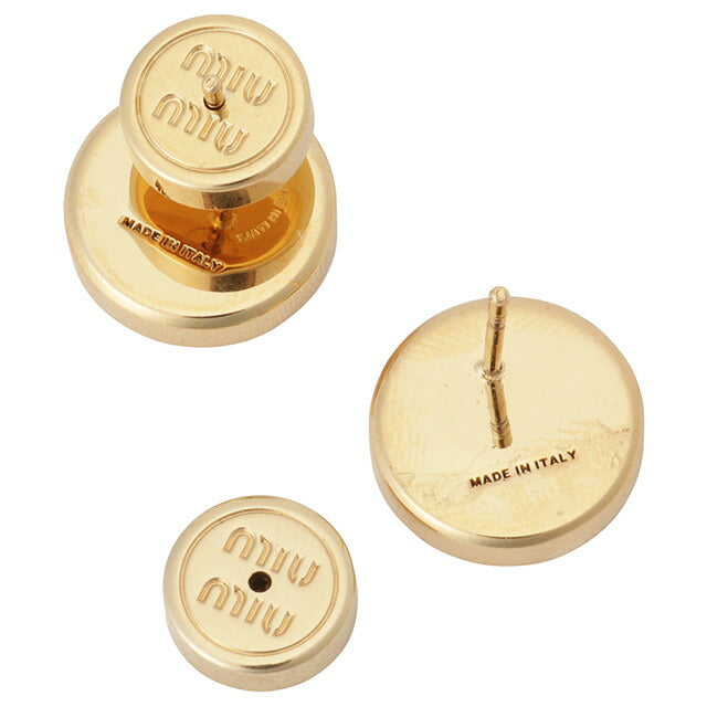 ミュウミュウ MIUMIU 5JO907 2F5I F0056 ロゴ メタル スタッド ピアス