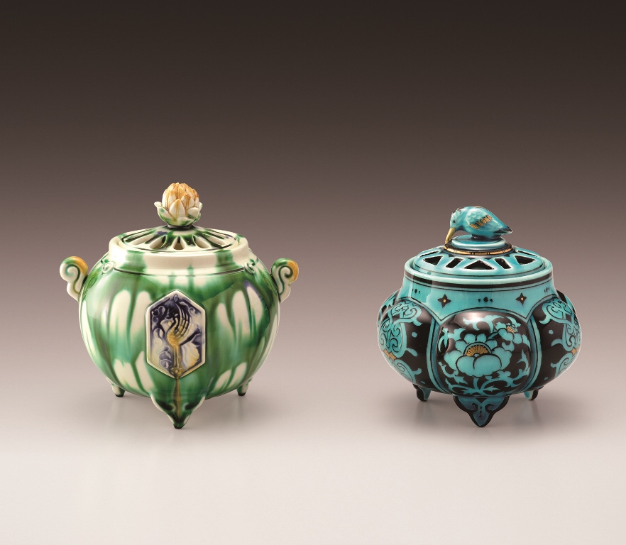 加藤卓男 実子 加藤裕英 （七代 加藤幸兵衛） 線文緑彩螺施壷