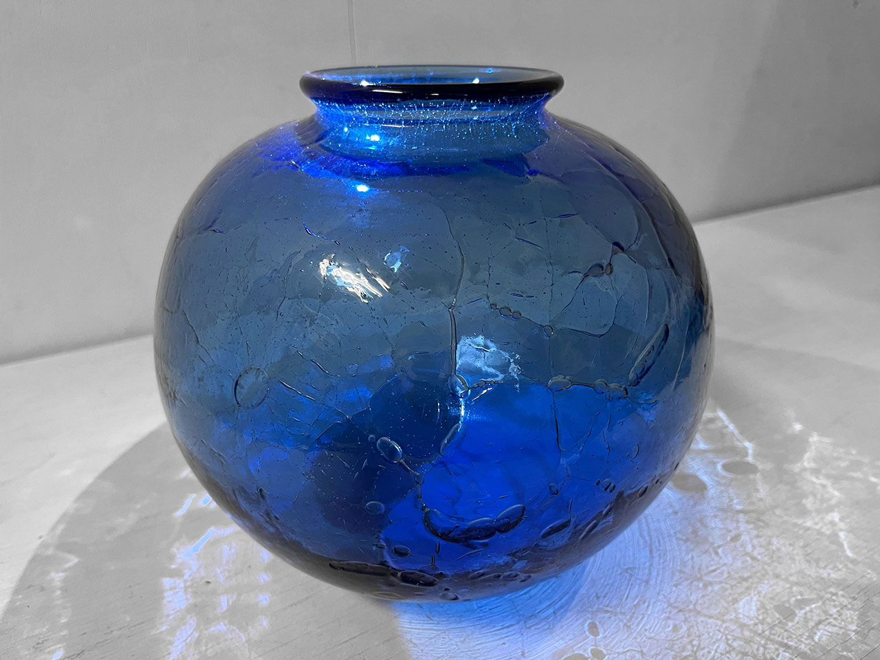 Daum ドーム フランス製 ガラスの置物 ブルー Daum ドーム フランス製