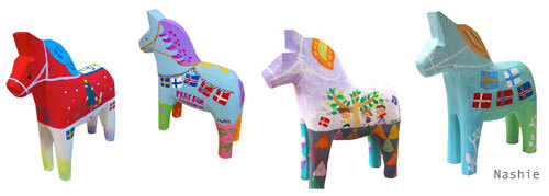 ミモザ様ダーラナホース工芸品スウェーデンハウス