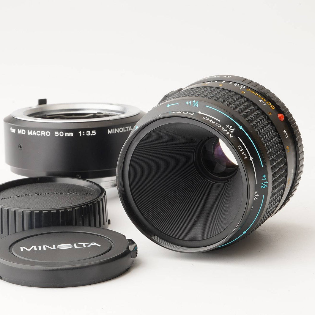 MINOLTA ミノルタ MD MACRO 50mm F3.5、専用中間リング ミノルタ