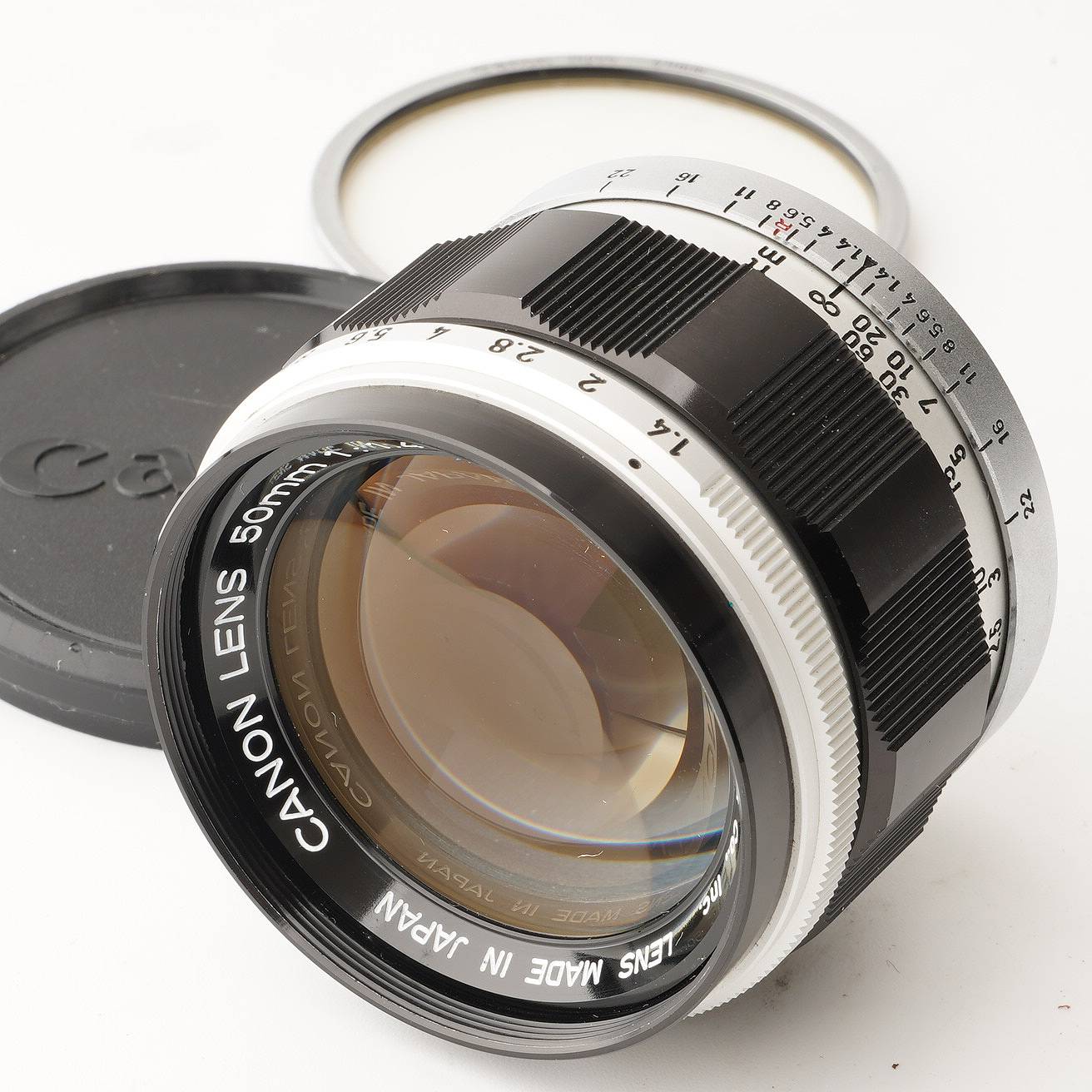 キヤノン レンズ 50mm F1.4 L39マウント 純正前後キャップ付き