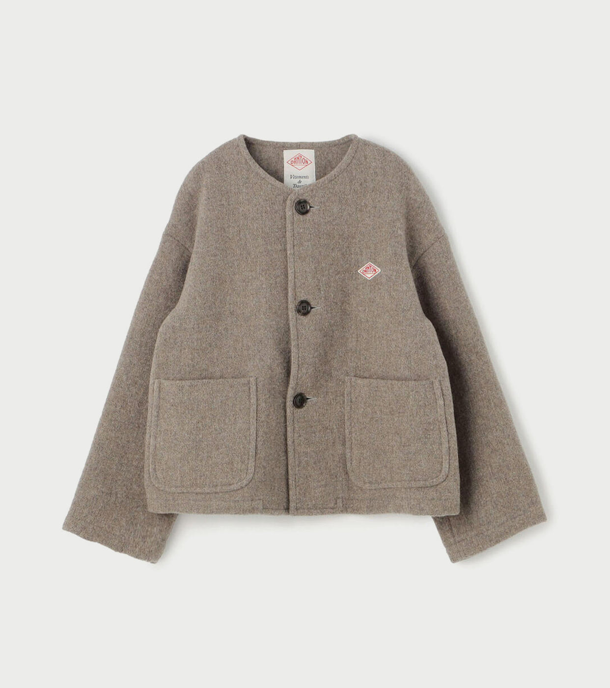 DANTON ウール ライト パイル カラーレス ジャケット , Beige – Navyblue