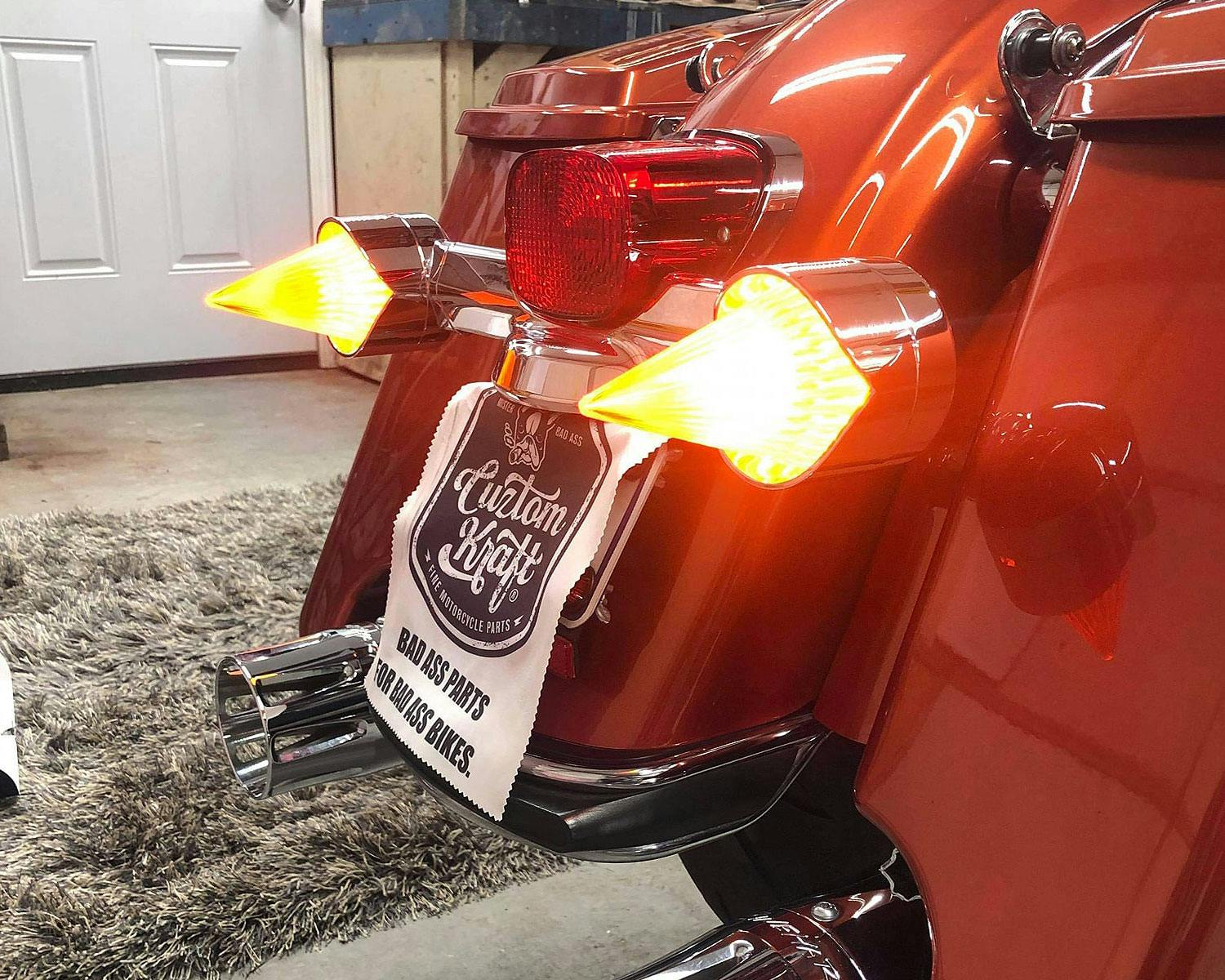 ビッグバーナーレンズセットオレンジ クローム ウィンカー ハーレー