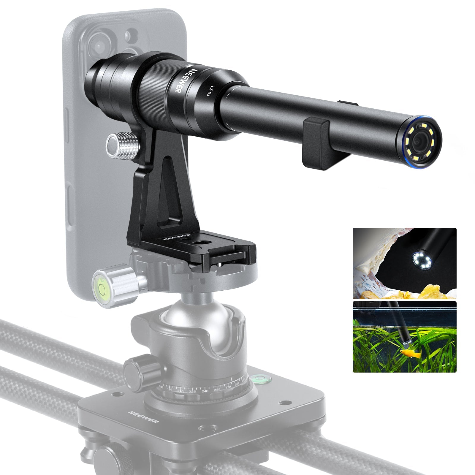 NEEWER LS-63 109° 16mm 4X マクロプローブレンズ 17mmスレッド付き