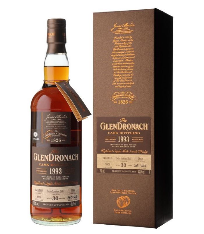 スコッチウイスキー「グレンドロナック」、1993年蒸留・30年間熟成の