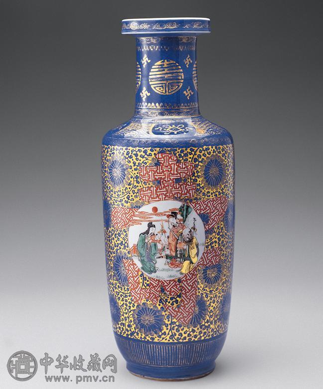 天藍釉蘋果尊 大清康熙年製 六字三行楷書款 古玩 中国美術 唐物 擺件