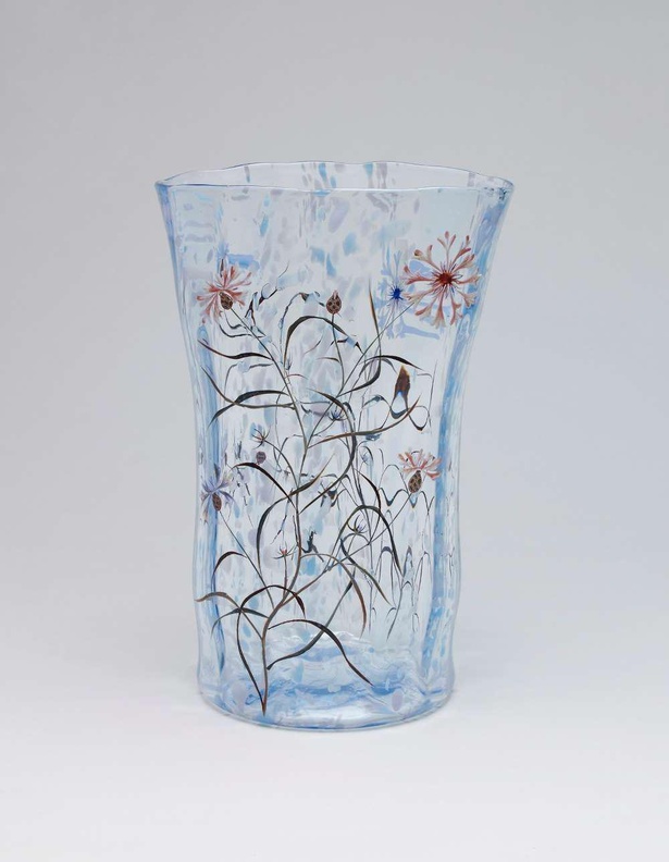 ◇美術館級◇エミール・ガレ/図鑑掲載作品/被せガラス花瓶/ウラン