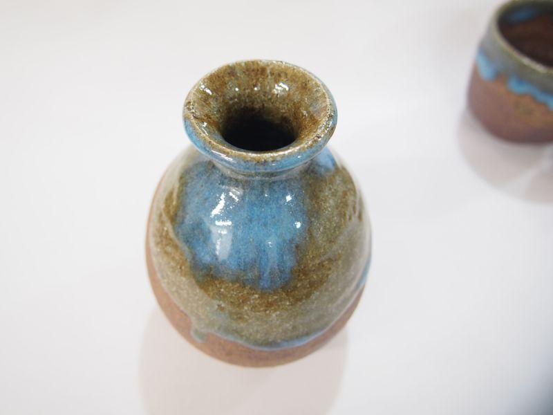 甲和土灰釉 徳利 1 【甲和焼 芝窯】酒器・徳利・ぐい呑み陶器,酒器