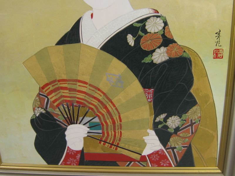 扇画「螢」(日本画)