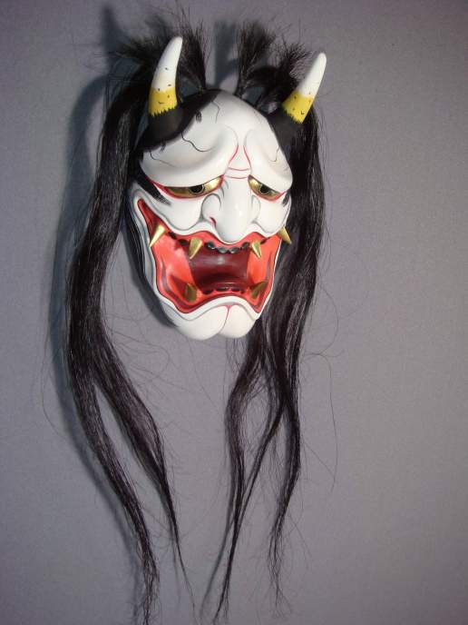 石見神楽面 、般若約35cm 日下義明之作 神楽面 般若 石見神楽面 日下