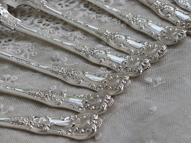 ヴィクトリア時代 純銀製キングスパターン マスタード・ソルトスプーン