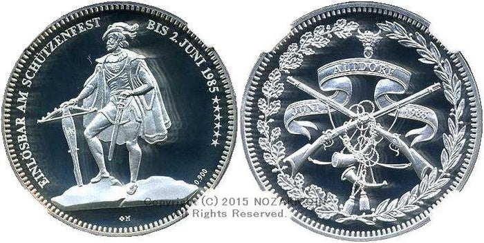 スイス 射撃祭 50フラン銀貨 1985 Altdorf NGC PF69 ULTRA CAMEO