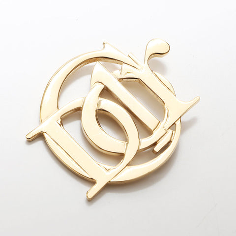 クリスチャンディオール Christian Dior ロゴ ブローチ ゴールド